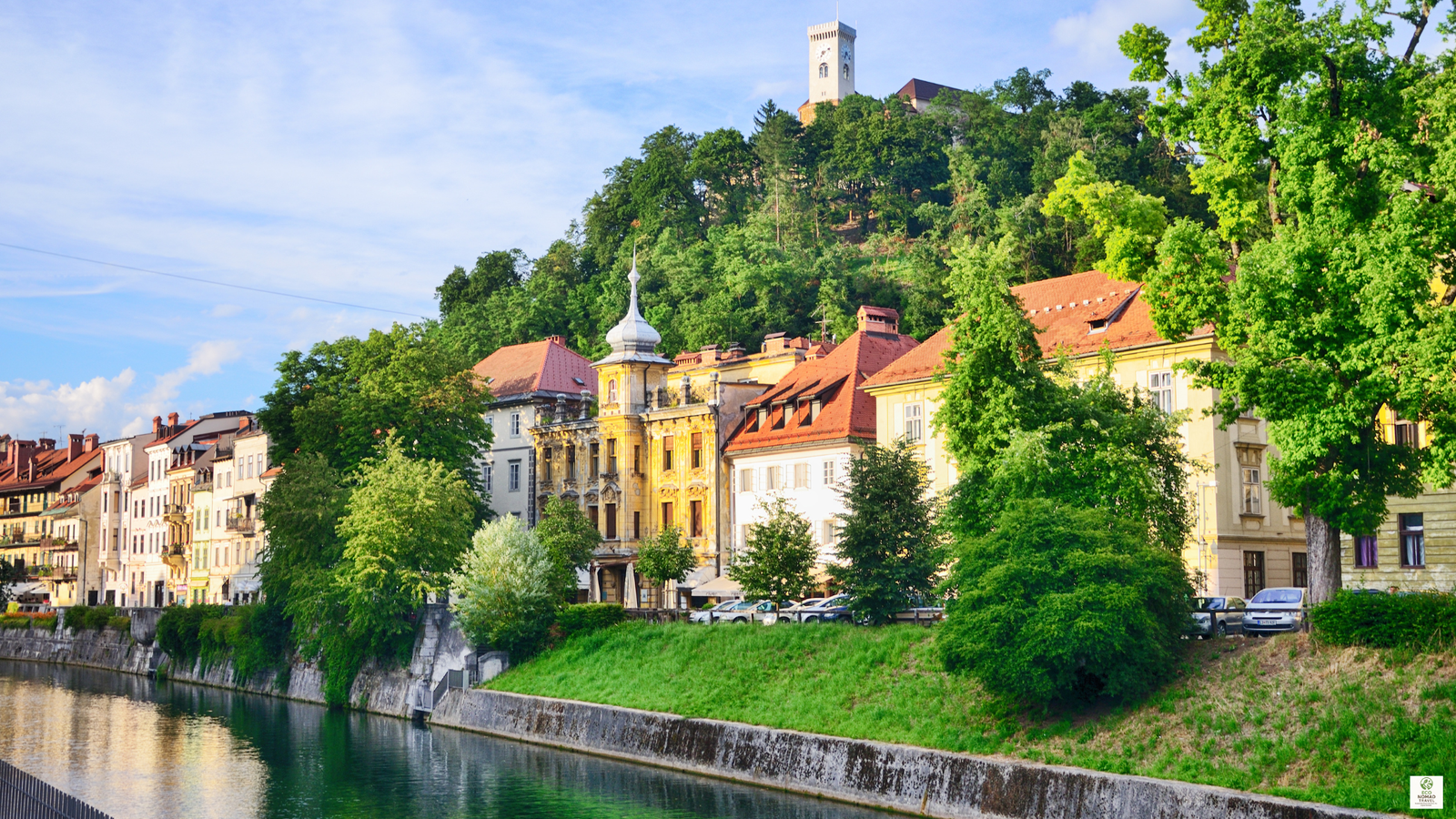 Ljubljana’s riverside district in Slovenia — a green digital nomad destination