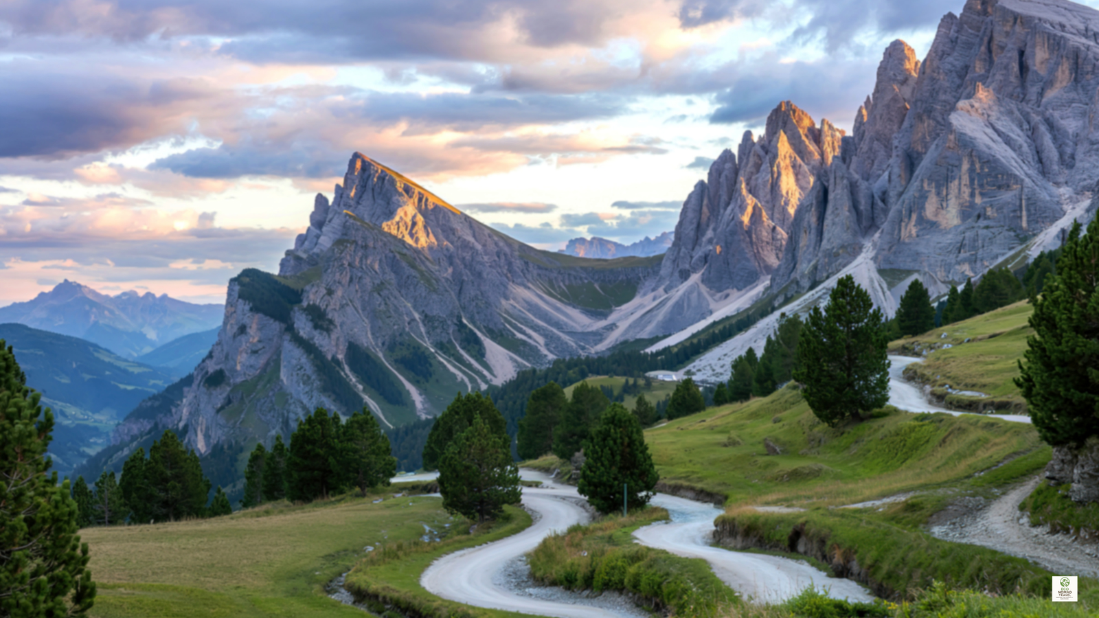 Curving lakeside road in the Austrian Alps in Tyrol, ideal for a slow sustainable road trip vacation in 2025