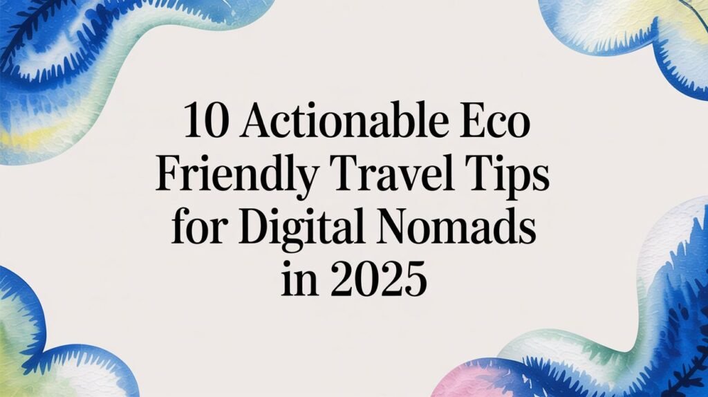 Eco Nomad Travel  10 Actionable Eco Friendly Travel tips for Digital Nomads in 2025  