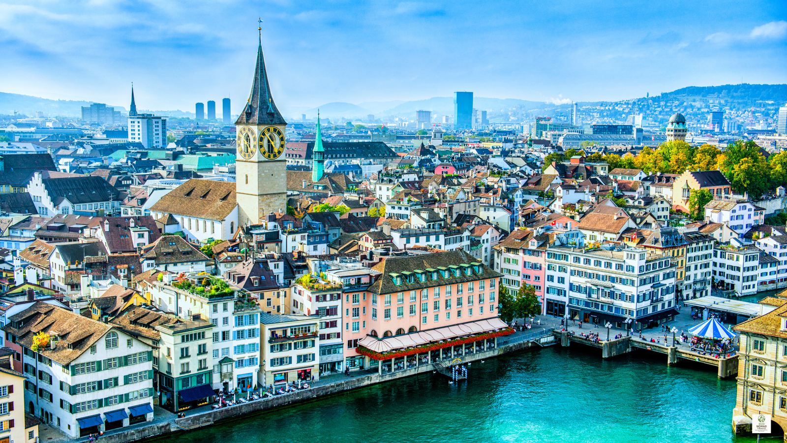 Zurich cityscape and lakefront with trams, ferries, and compact neighborhoods for low-impact travel